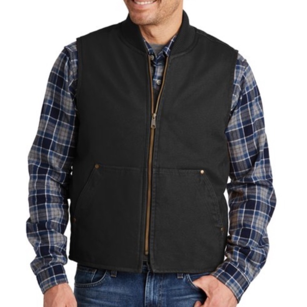 CornerStone Washed Duck Cloth Vest black
